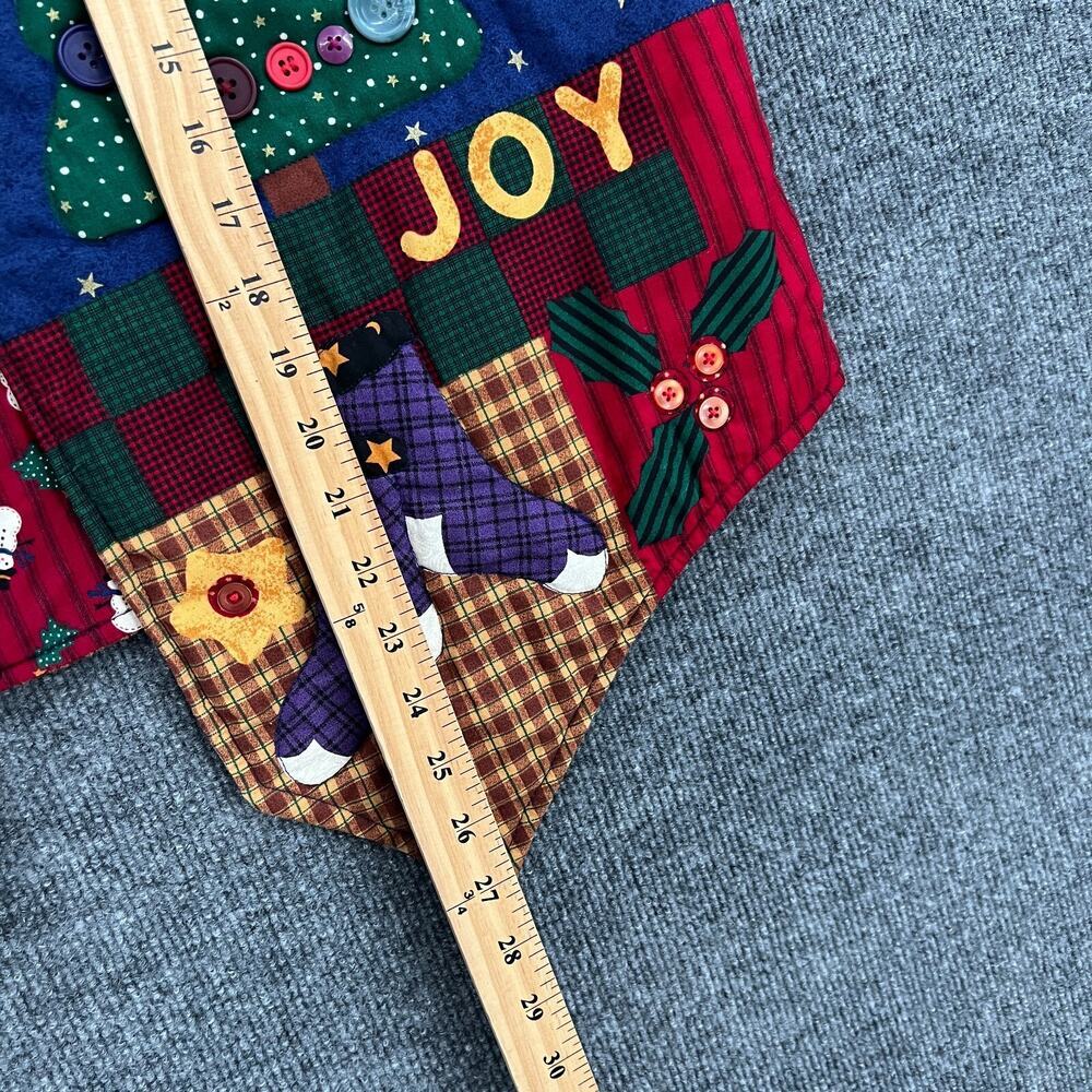 Vintage Handmade Christmas Vest One Size Quilted Santa 90s Folk Art Ugly Teacher - Picture 6 of 6
